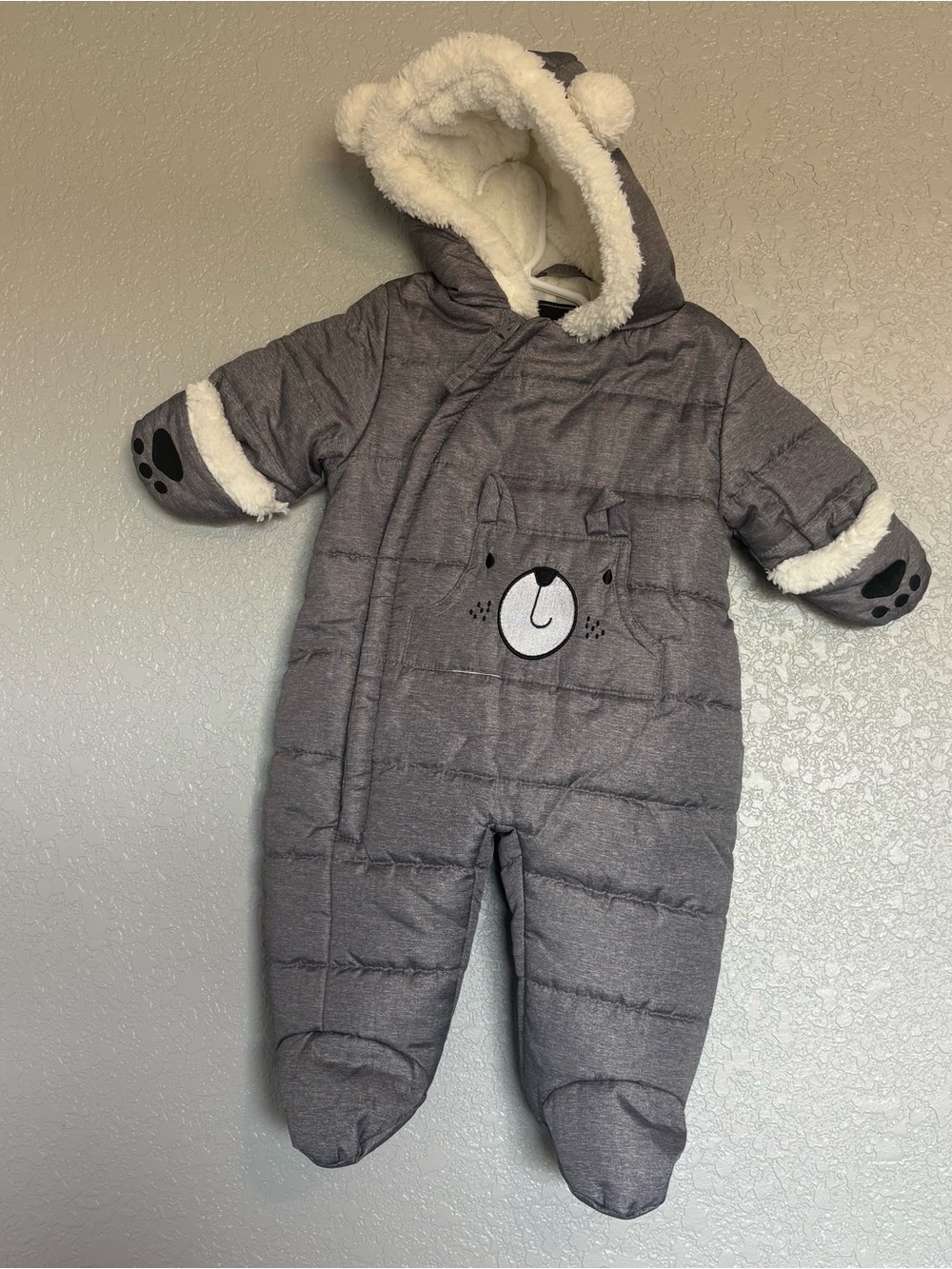 Rothschild Cream and Black Infant Coat with Faux Fur Trim